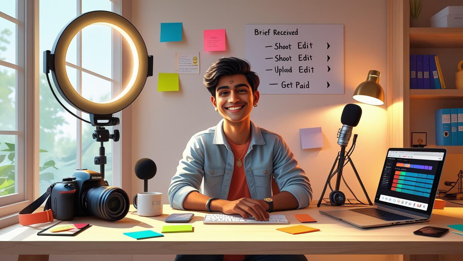 Creator making content